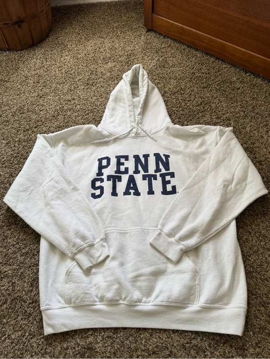 Tops - Penn State White Hooded Sweatshirt with Navy Lettering no size tag fits s/m